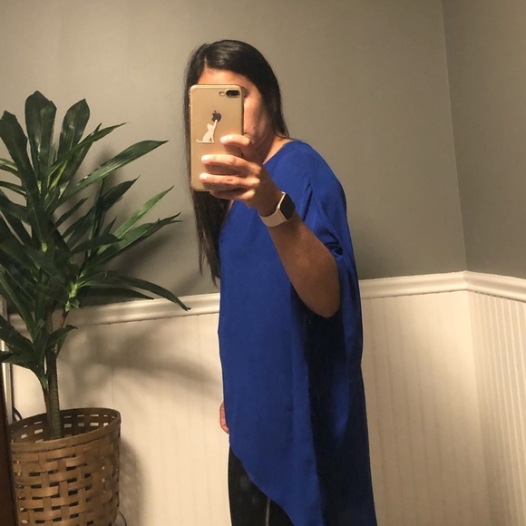 ❤️ Dear Apple High Low Royal Blue Blouse - Picture 6 of 11